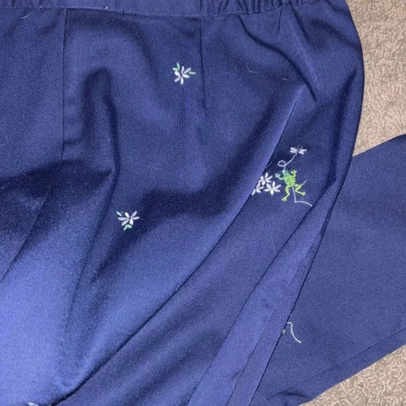 Navy Bottoms with Floral Embroidery - Picture 8 of 8